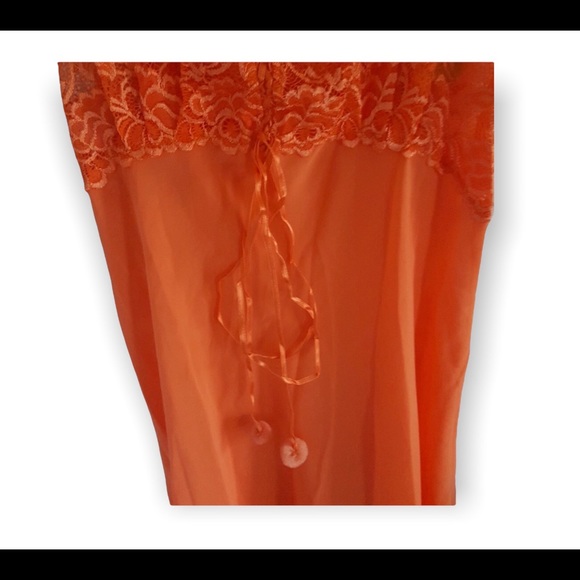 Lace Orange Silk Nightgown - Picture 4 of 5